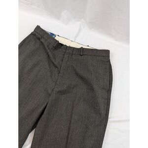 Vintage Polo Ralph Lauren 36x30 Subtle Stripe  Poly Blend Flat Front Trouser